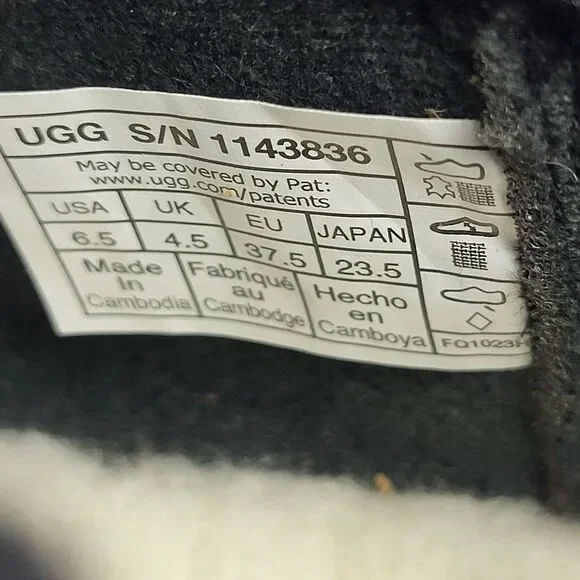 UGG Lakesider Heritage Black Suede Lace Up Mid Top Winter Boots 6.5 - Picture 11 of 11